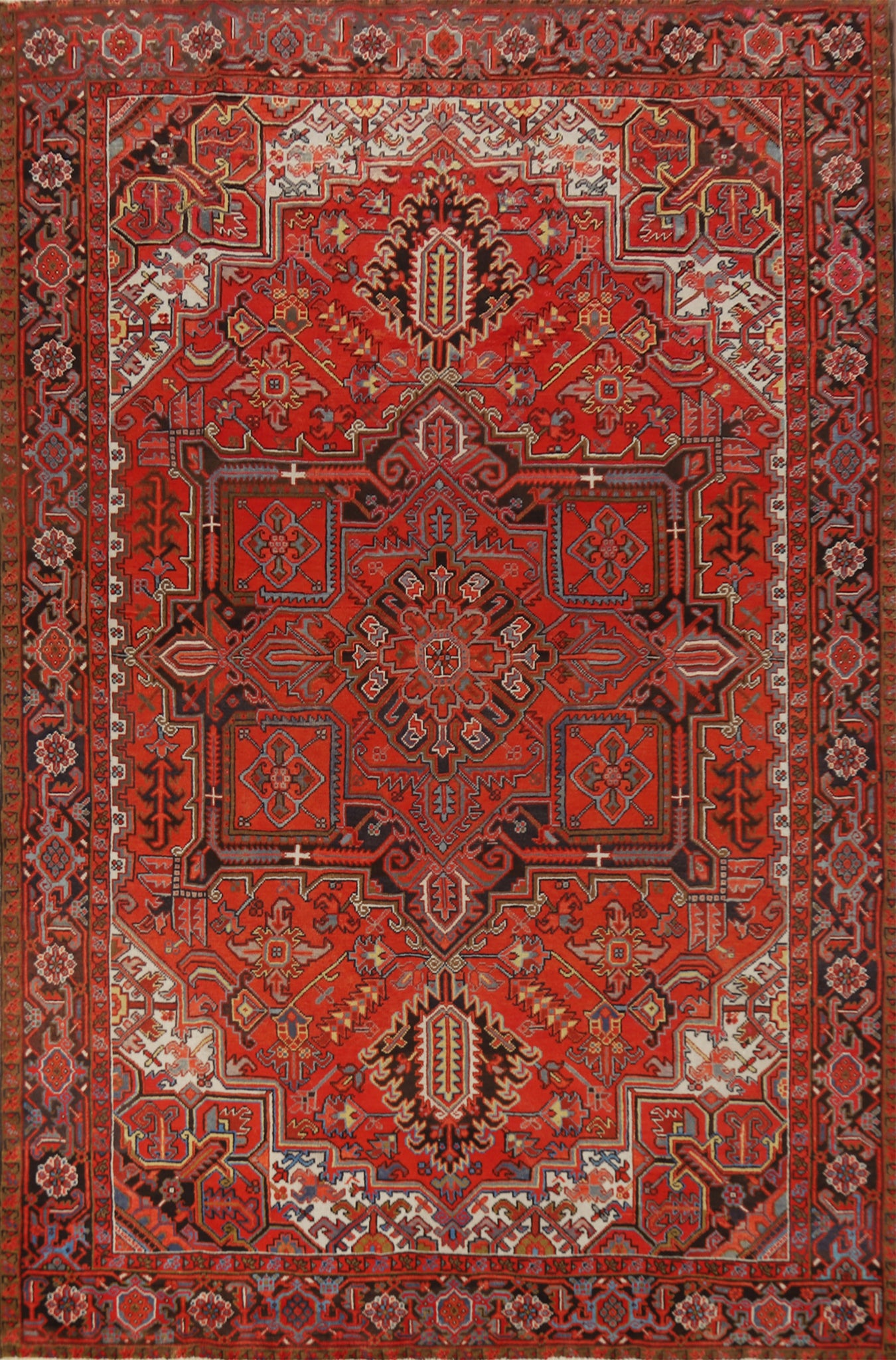 Geometric Wool Heriz Persian Area Rug 8x11