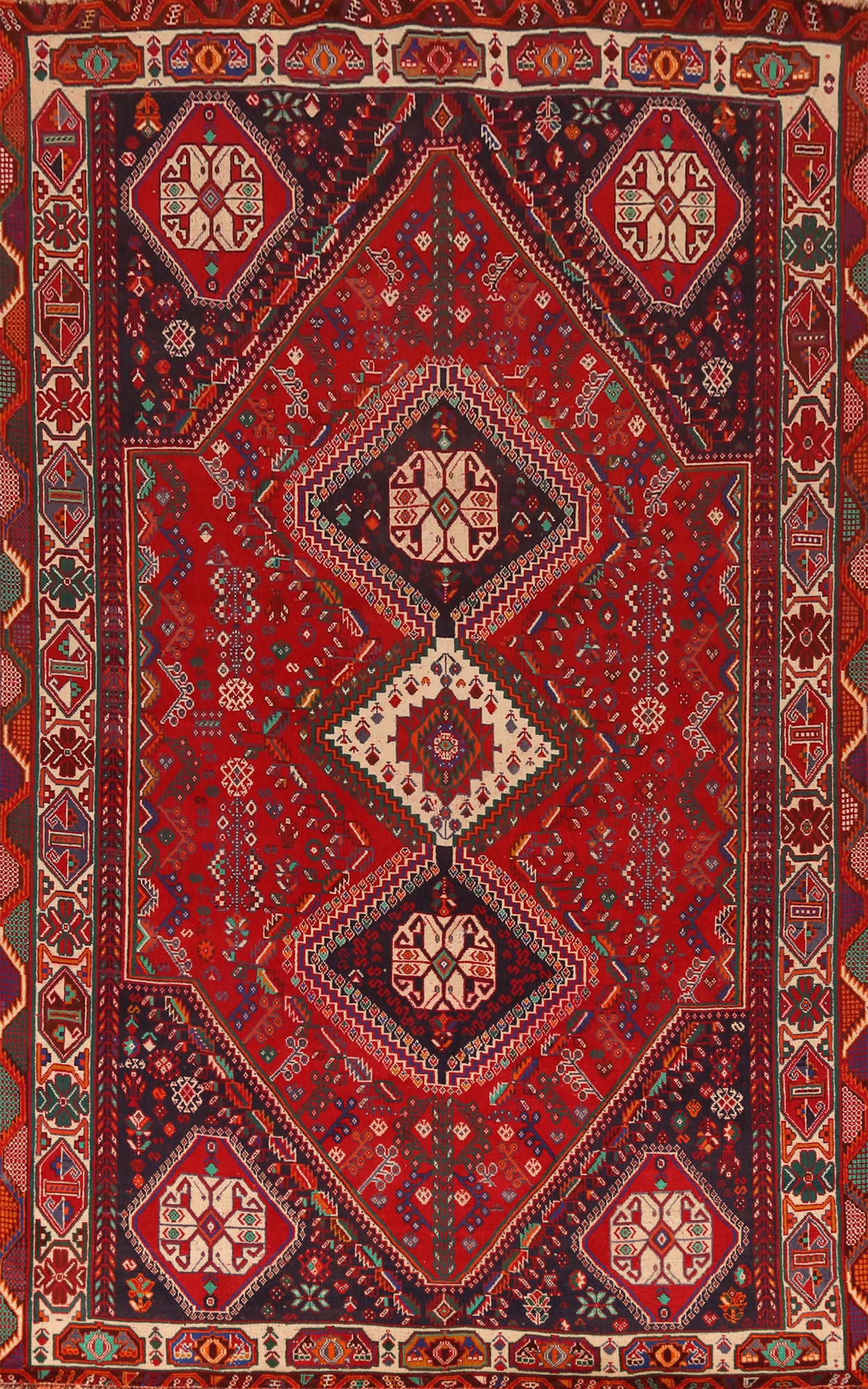 Tribal Geometric Shiraz Persian Area Rug 6x10