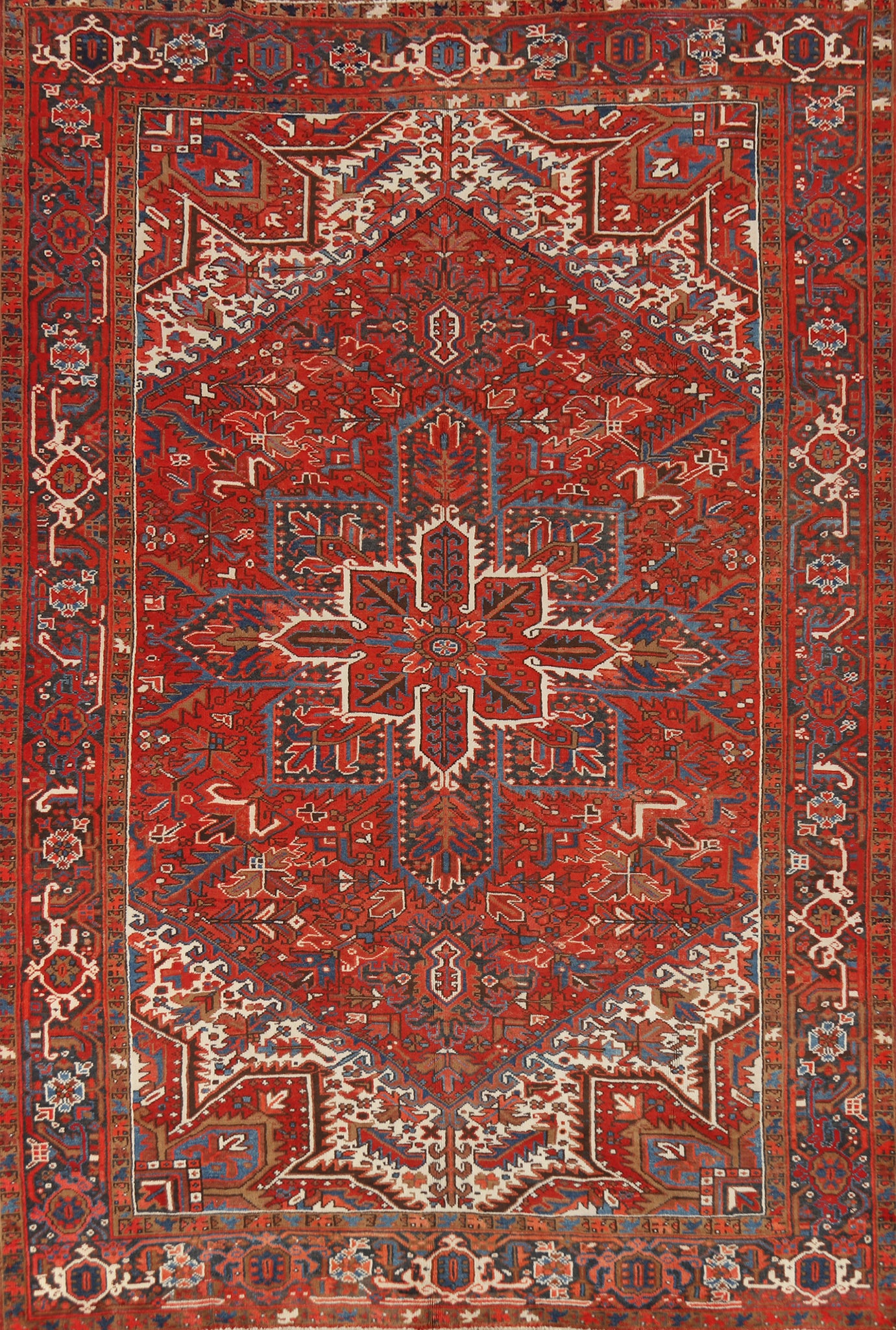 Red Medallion Heriz Persian Area Rug 8x11