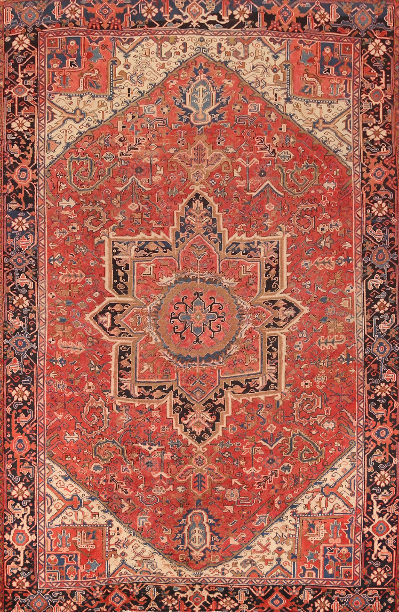 Vintage Wool Heriz Persian Area Rug 8x11
