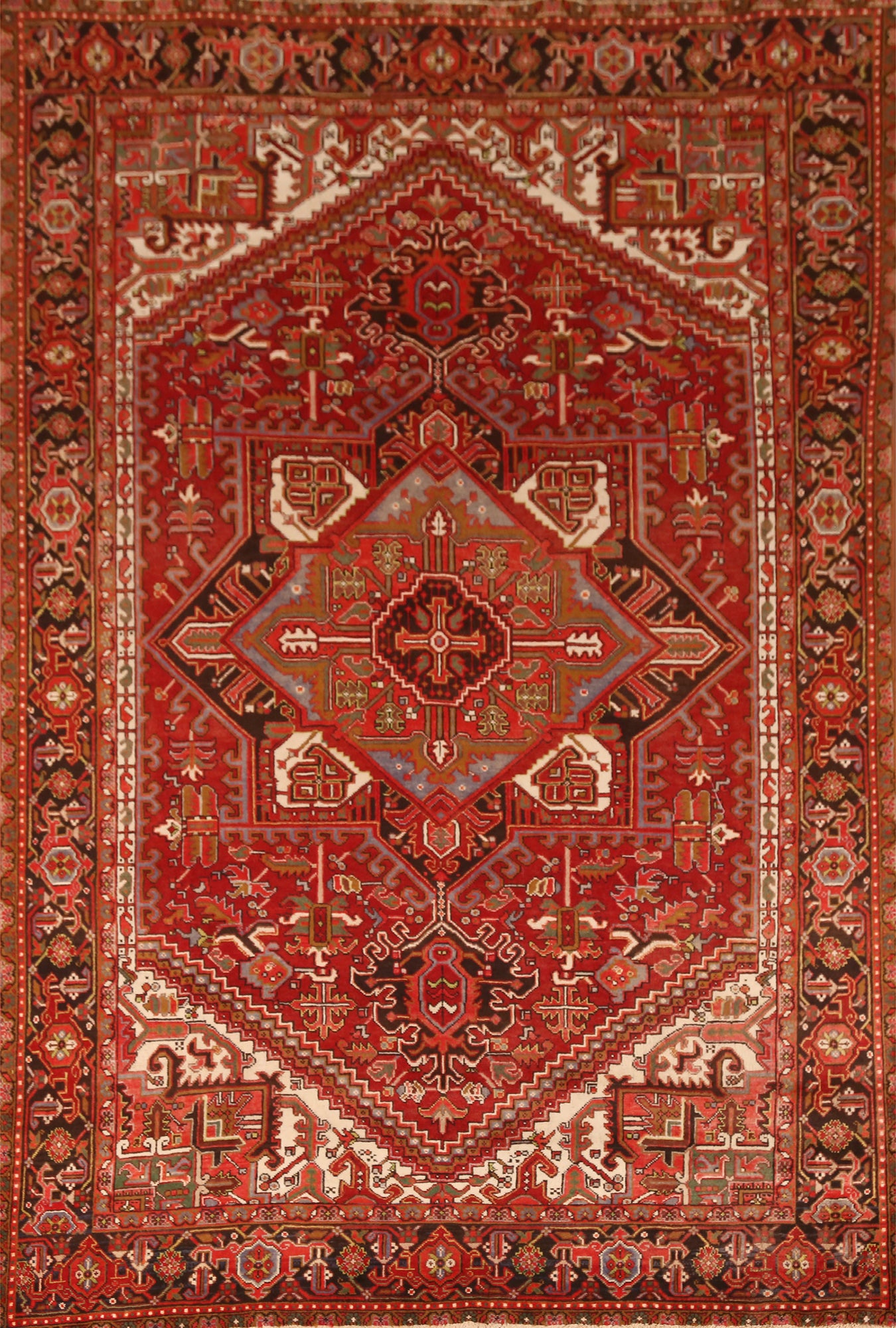 Red Handmade Heriz Persian Area Rug 8x11