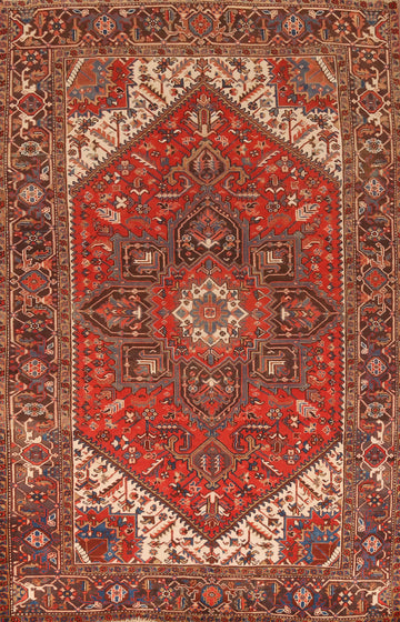 Geometric Heriz Persian Area Rug 7x10