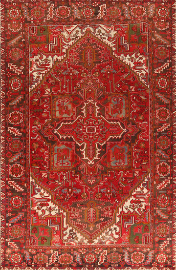 Red Vintage Heriz Persian Area Rug 8x11