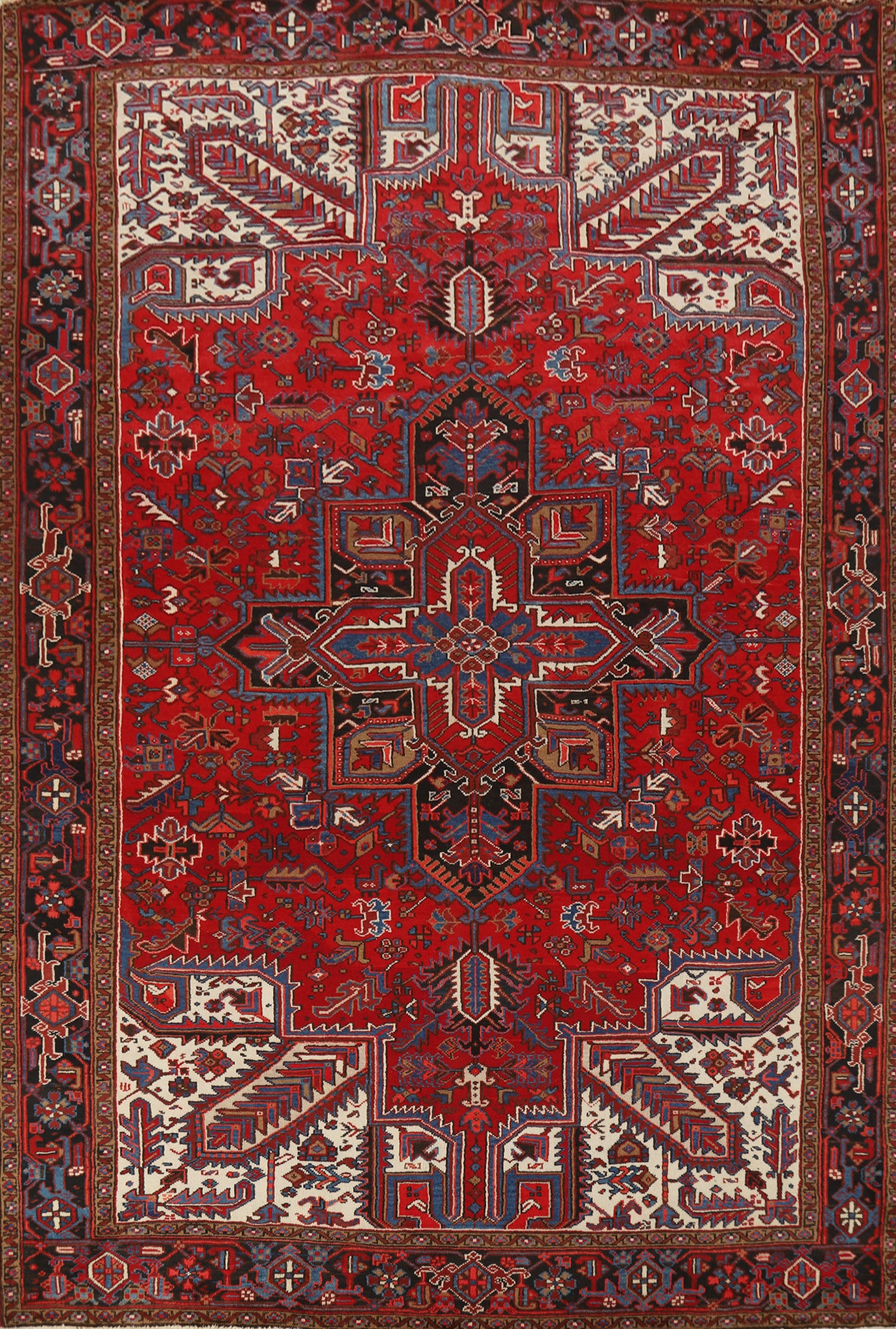 Geometric Red Heriz Persian Area Rug 8x11