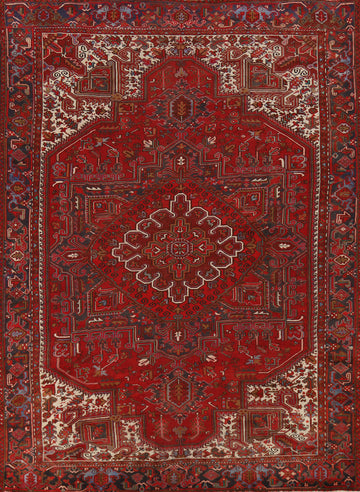 Red Geometric Heriz Persian Area Rug 10x12