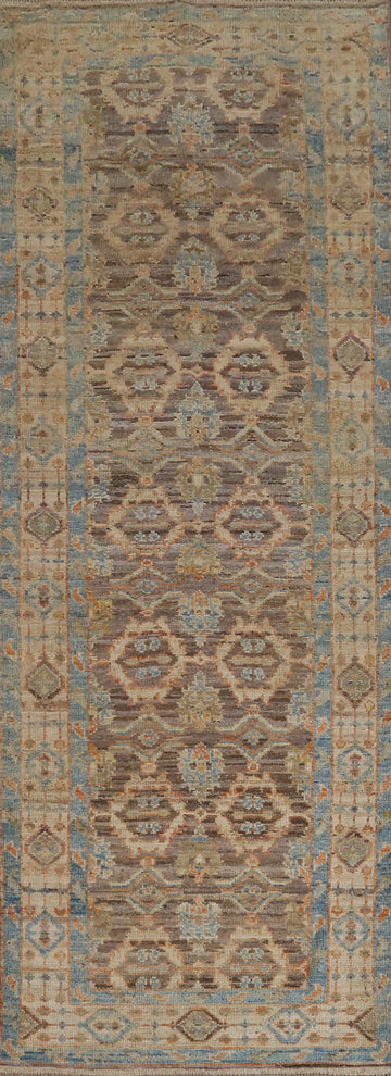 Vegetable Dye Wool Oushak Turkish Runner Rug 3x10