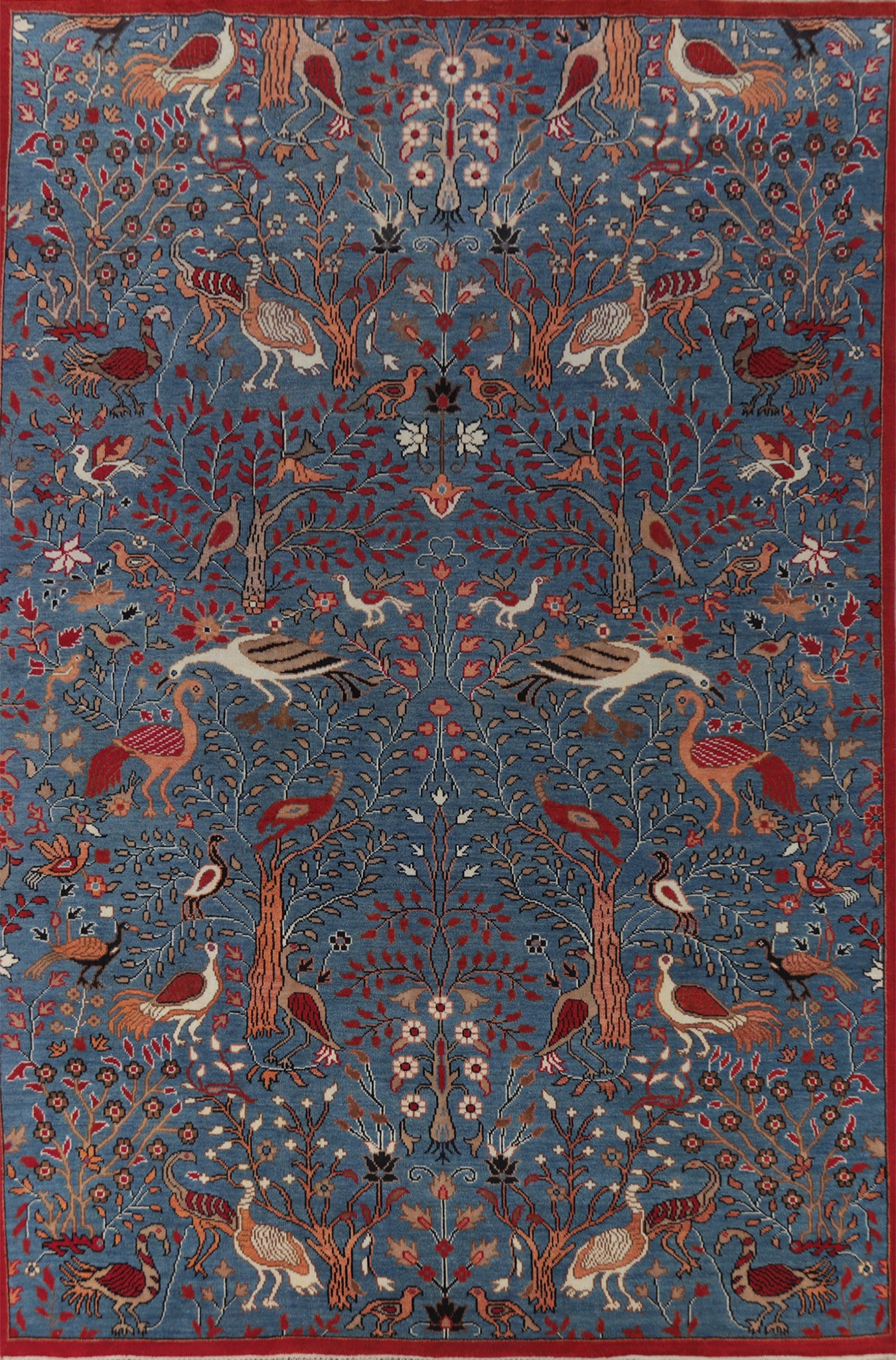 Blue Animals Pictorial Ziegler Indian Large Rug 10x14