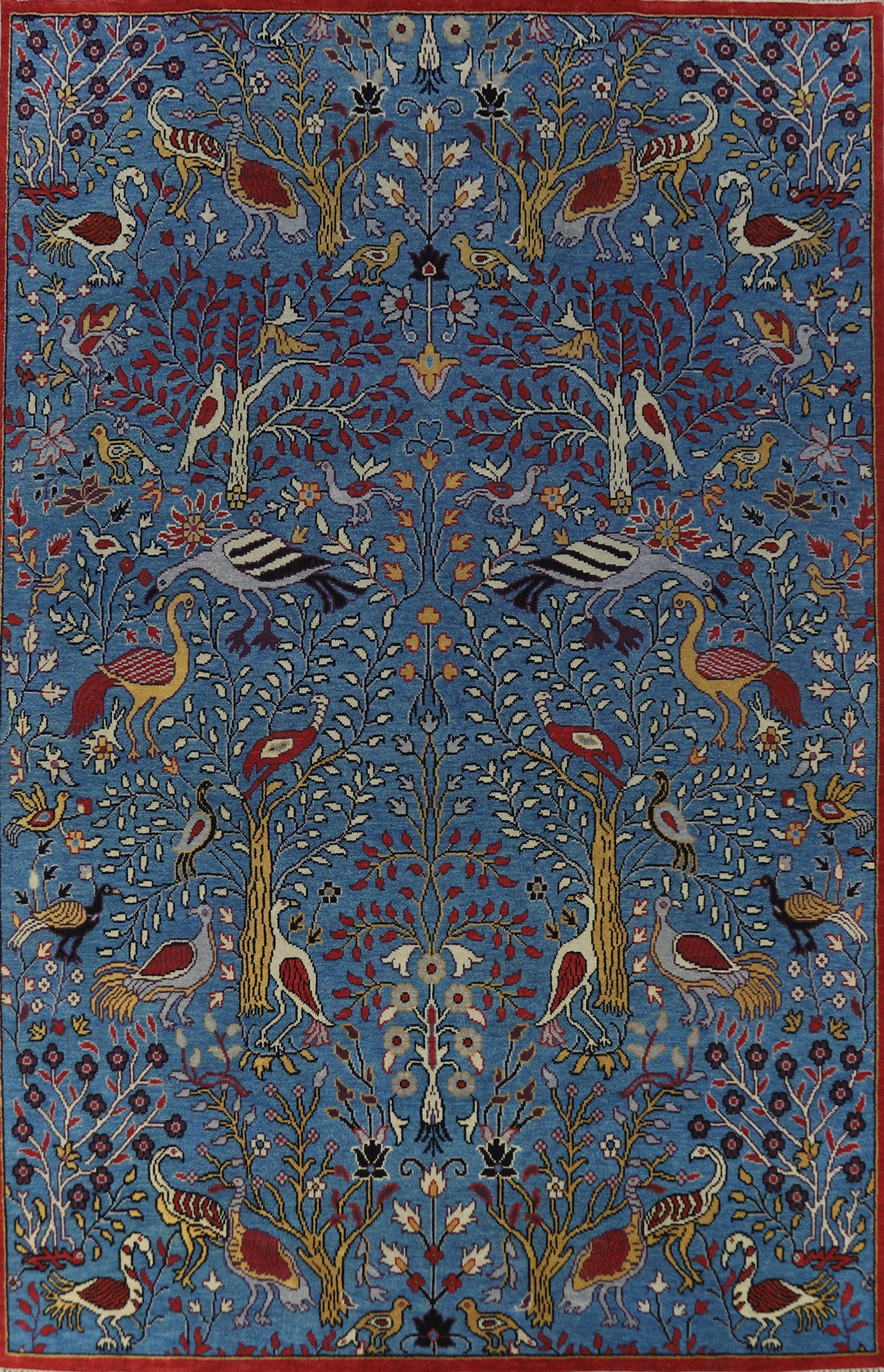 All-Over Blue Animals Ziegler Indian Large Rug 10x14