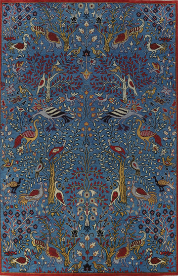All-Over Blue Animals Ziegler Indian Large Rug 10x14