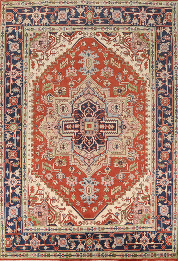 Orange Wool Heriz Serapi Indian Area Rug 8x10