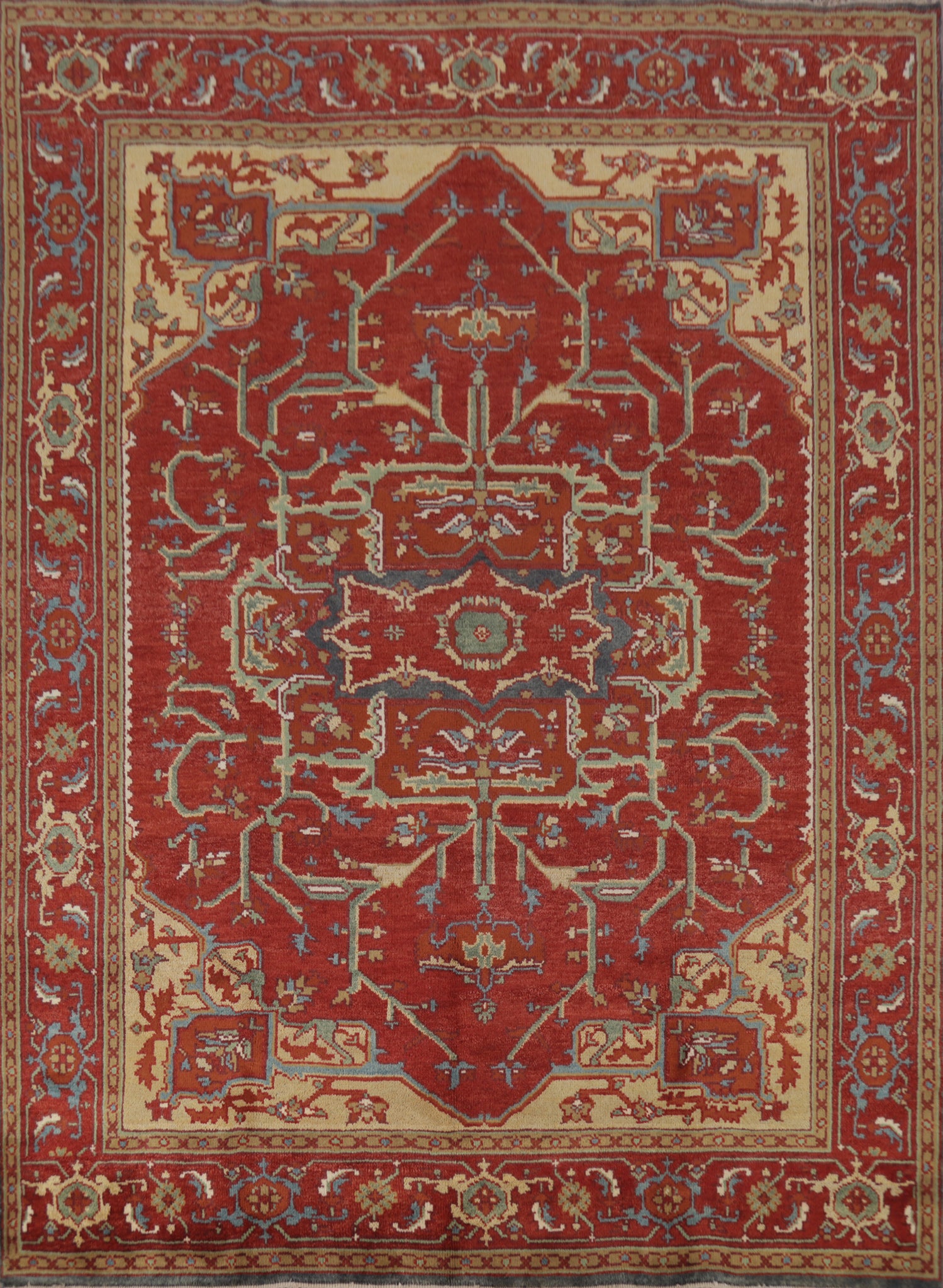 Wool Medallion Heriz Serapi Indian Area Rug 8x10
