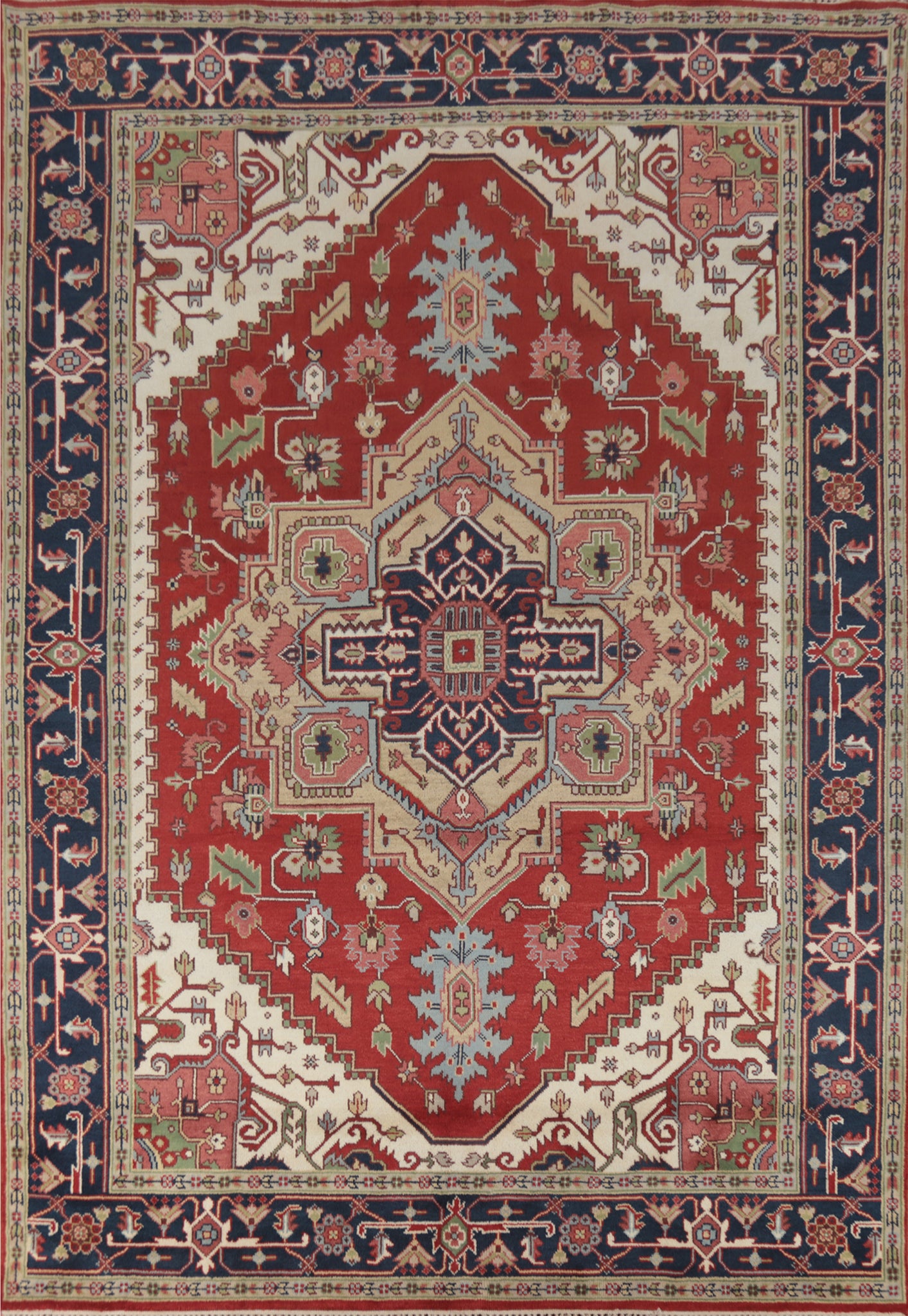Geometric Heriz Serapi Indian Area Rug 9x12
