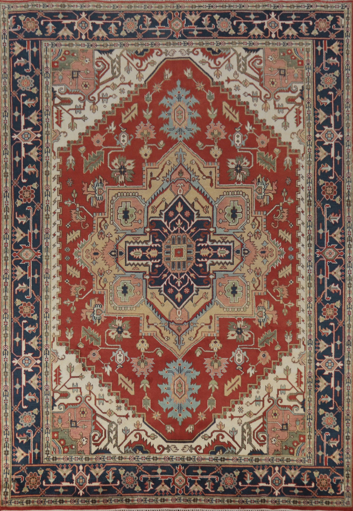 Geometric Heriz Serapi Indian Area Rug 9x12