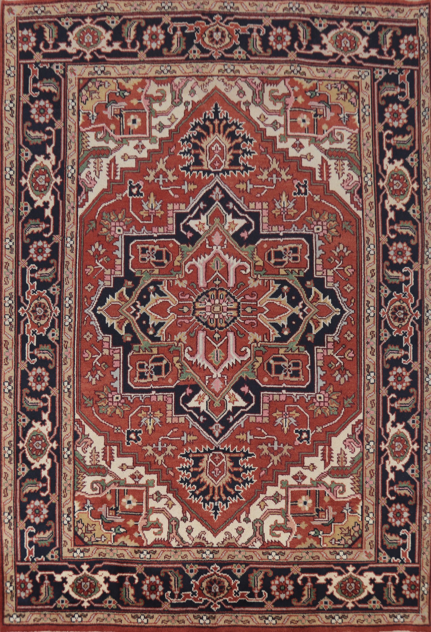 Geometric Heriz Serapi Indian Area Rug 8x10