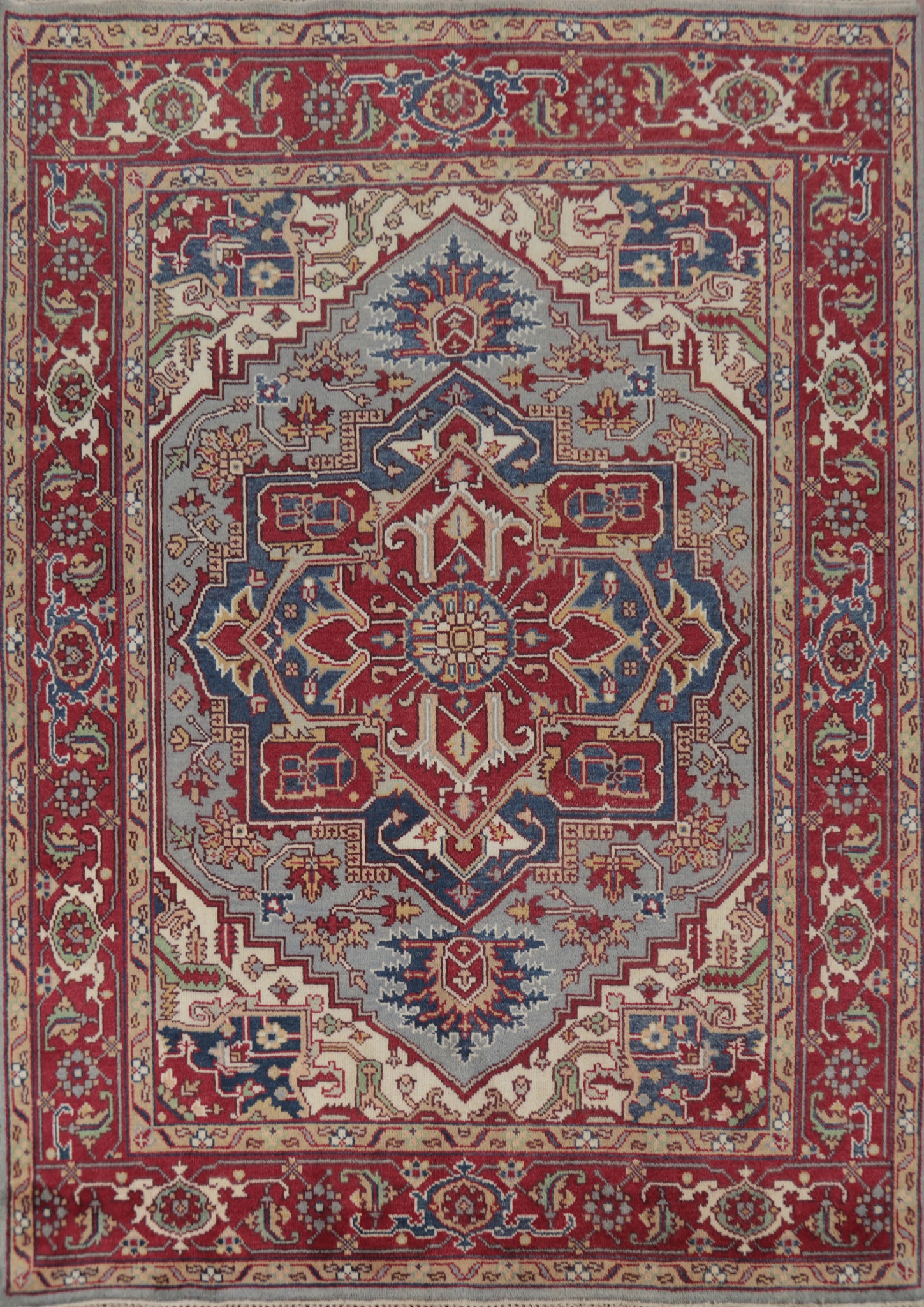 Geometric Heriz Serapi Indian Area Rug 8x10