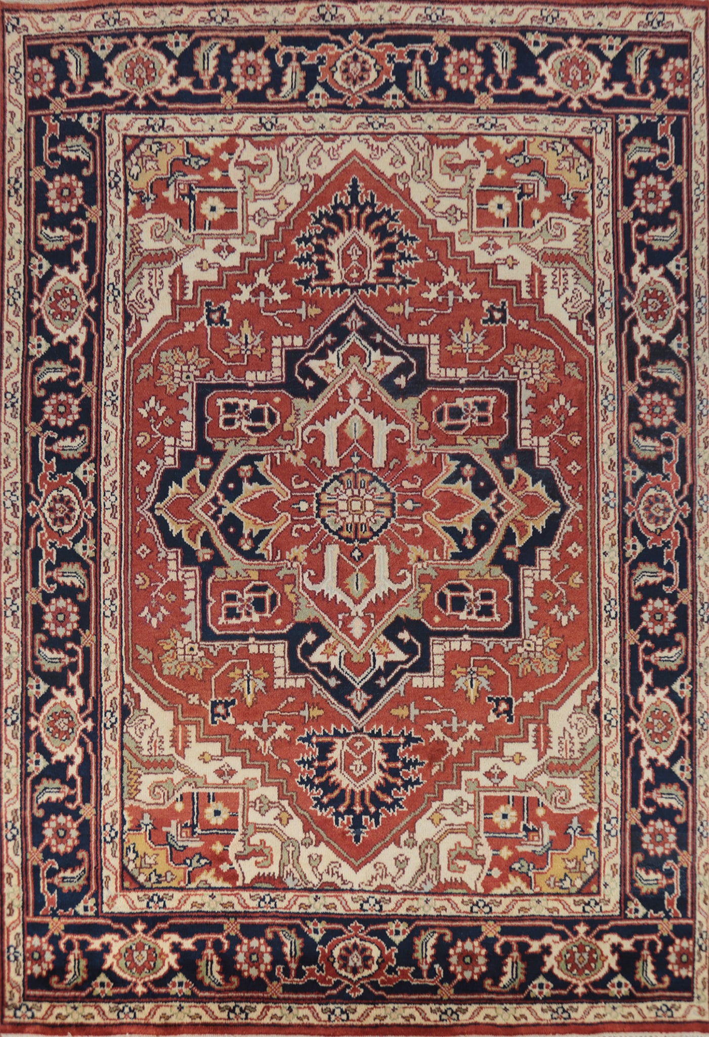 Geometric Heriz Serapi Indian Area Rug 8x10