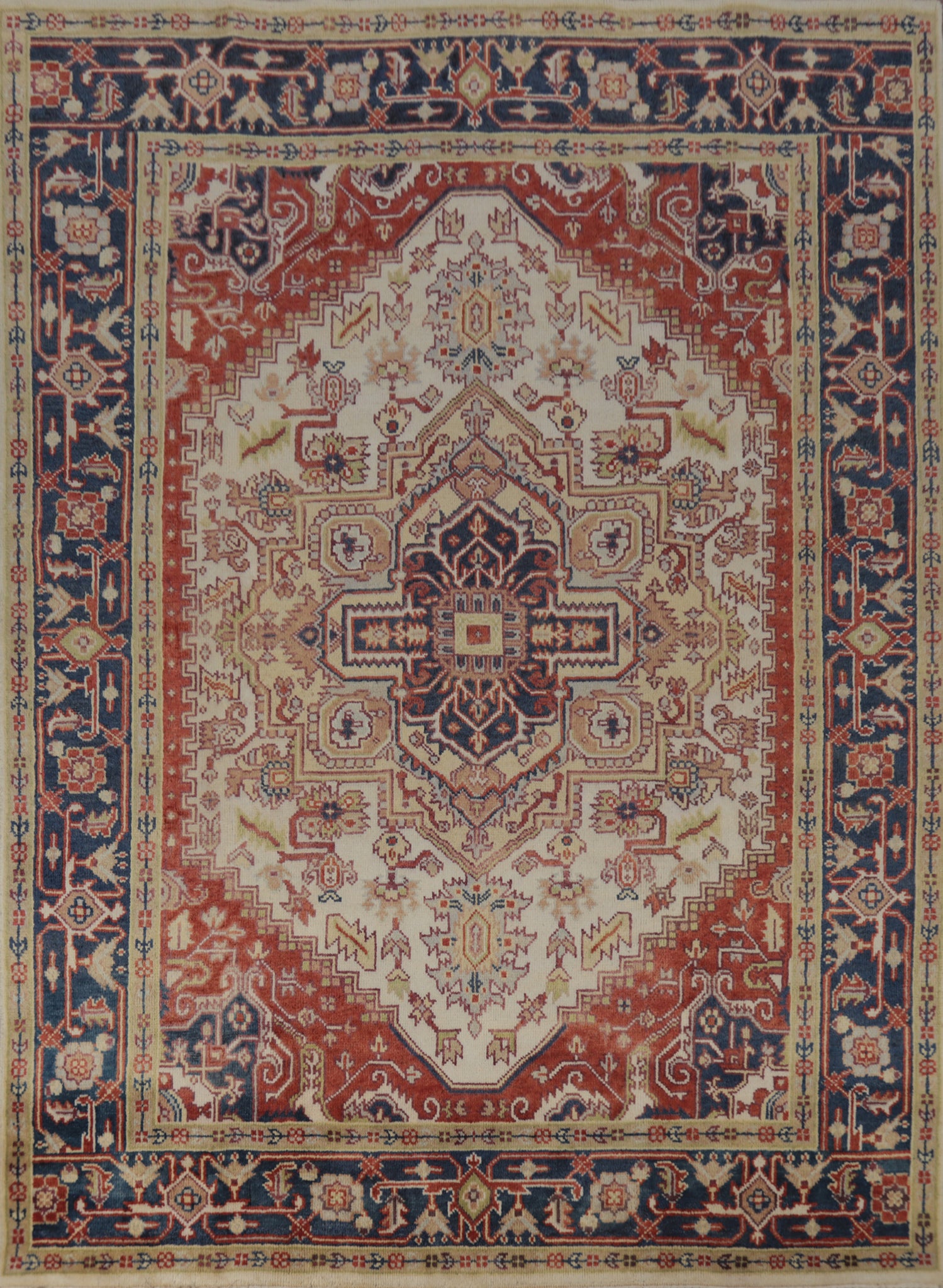 Geometric Heriz Serapi Indian Area Rug 8x10