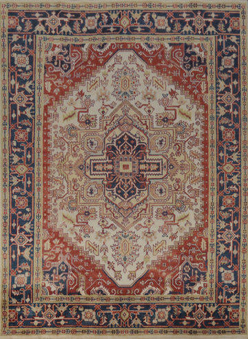 Geometric Heriz Serapi Indian Area Rug 8x10
