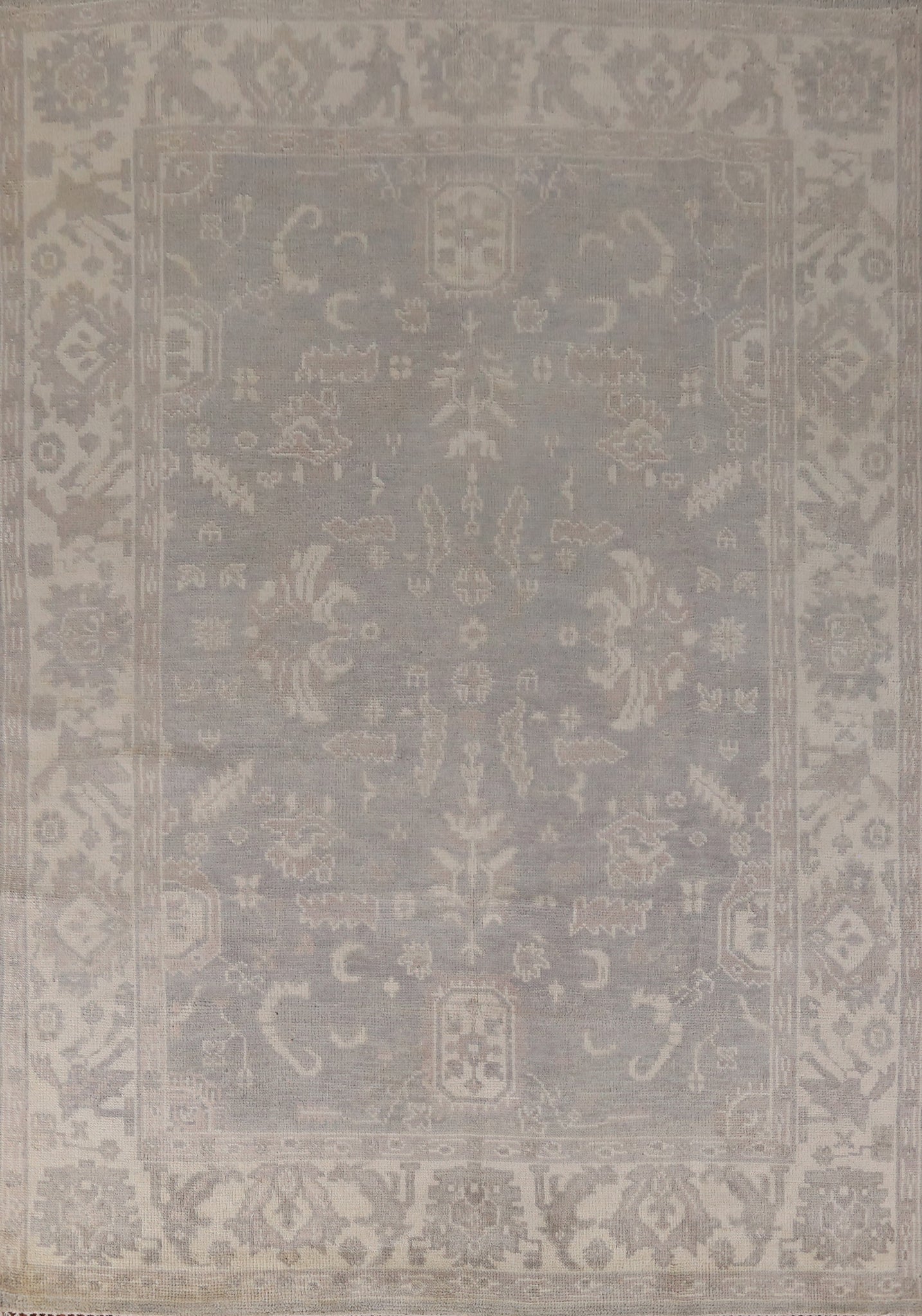 Silver Gray Oushak Indian Area Rug 8x10