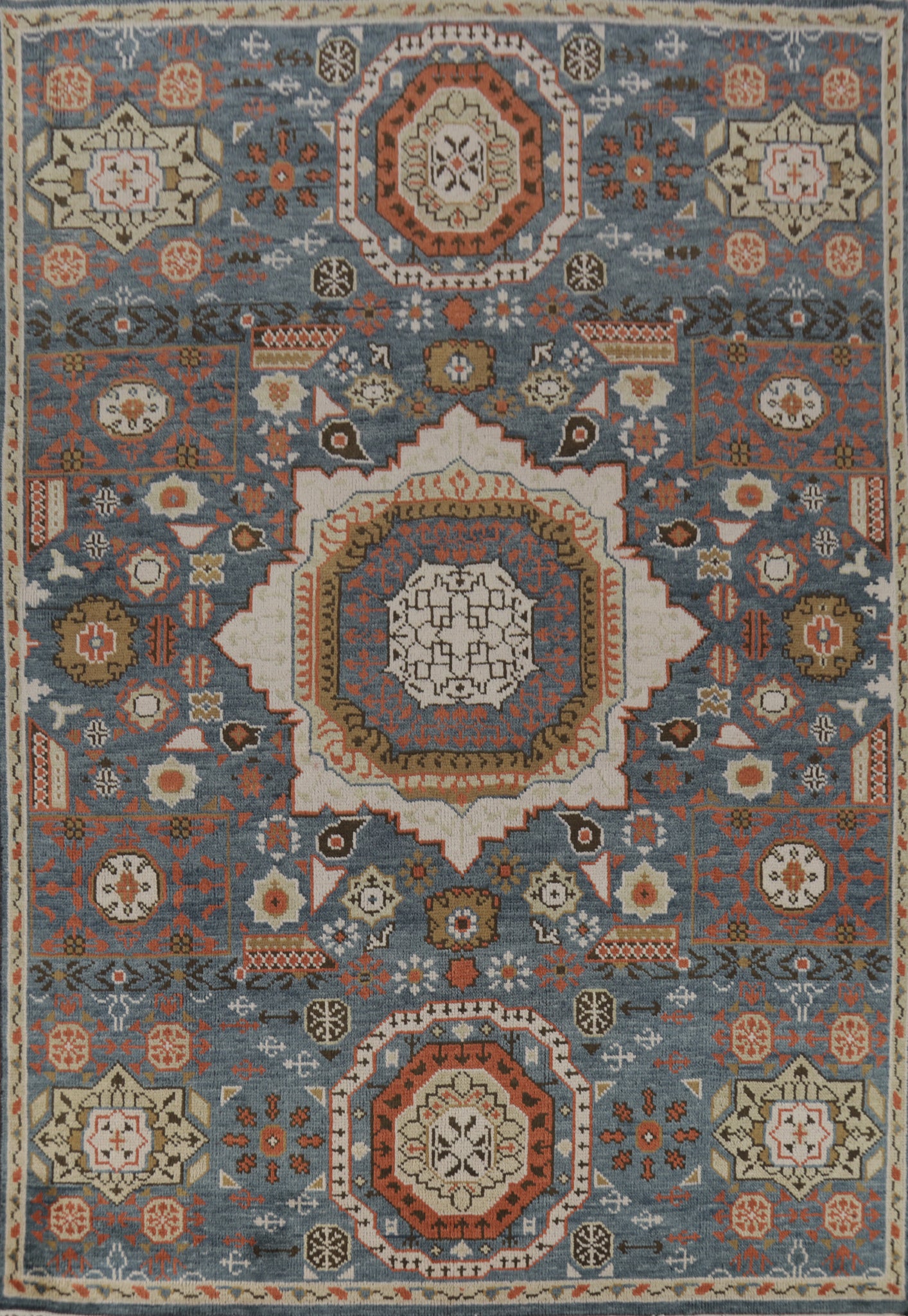 Geometric Wool Oushak Indian Area Rug 8x10
