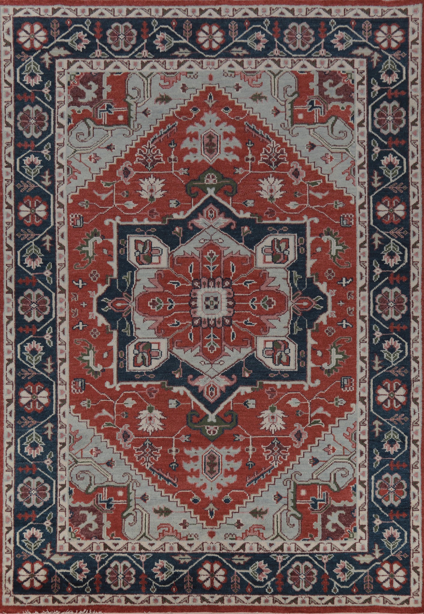 Geometric Wool Oushak Indian Area Rug 9x12