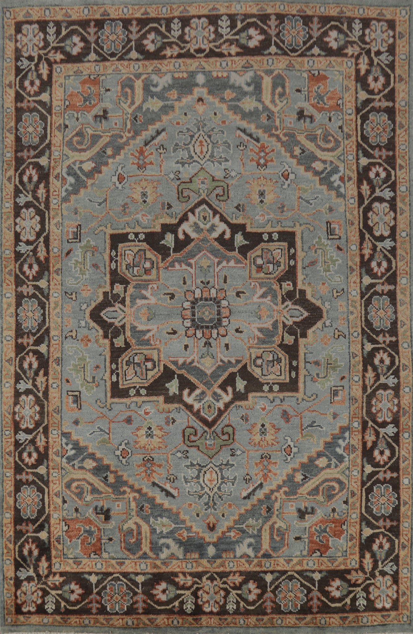 Light Blue Medallion Oushak Indian Area Rug 8x10