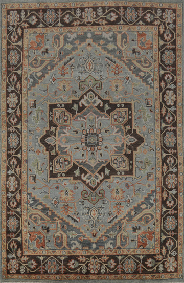 Light Blue Medallion Oushak Indian Area Rug 8x10