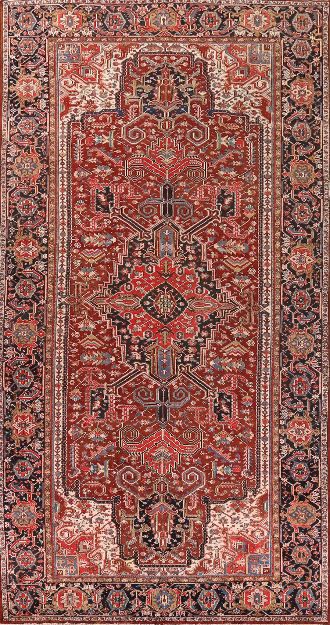Geometric Heriz Persian Large Rug 10x19