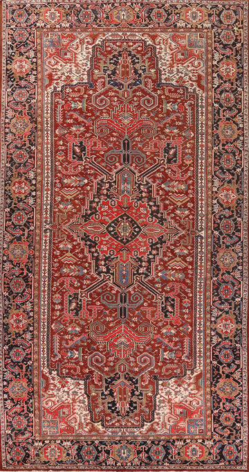Geometric Heriz Persian Large Rug 10x19