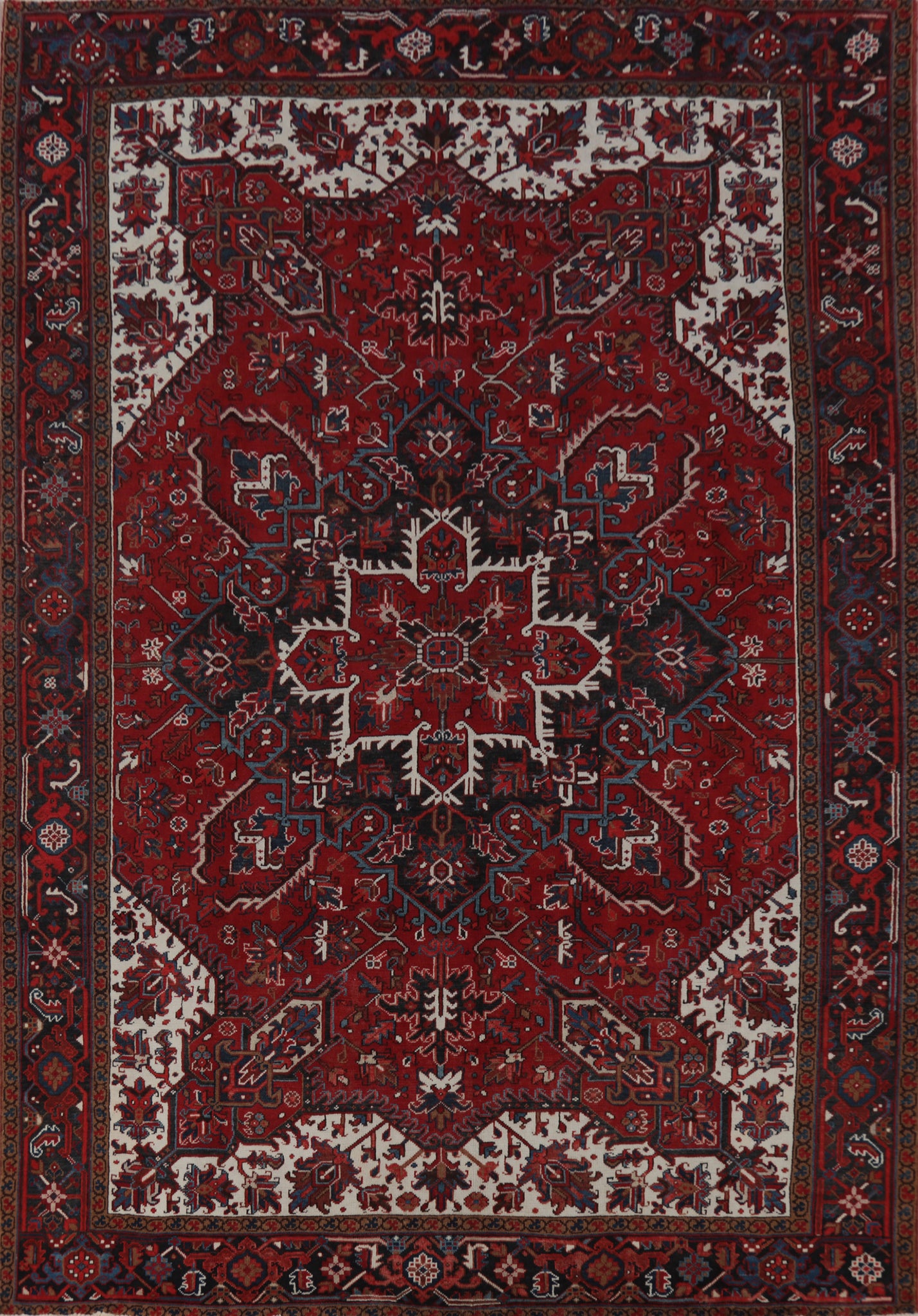 Vintage Wool Heriz Persian Area Rug 9x11