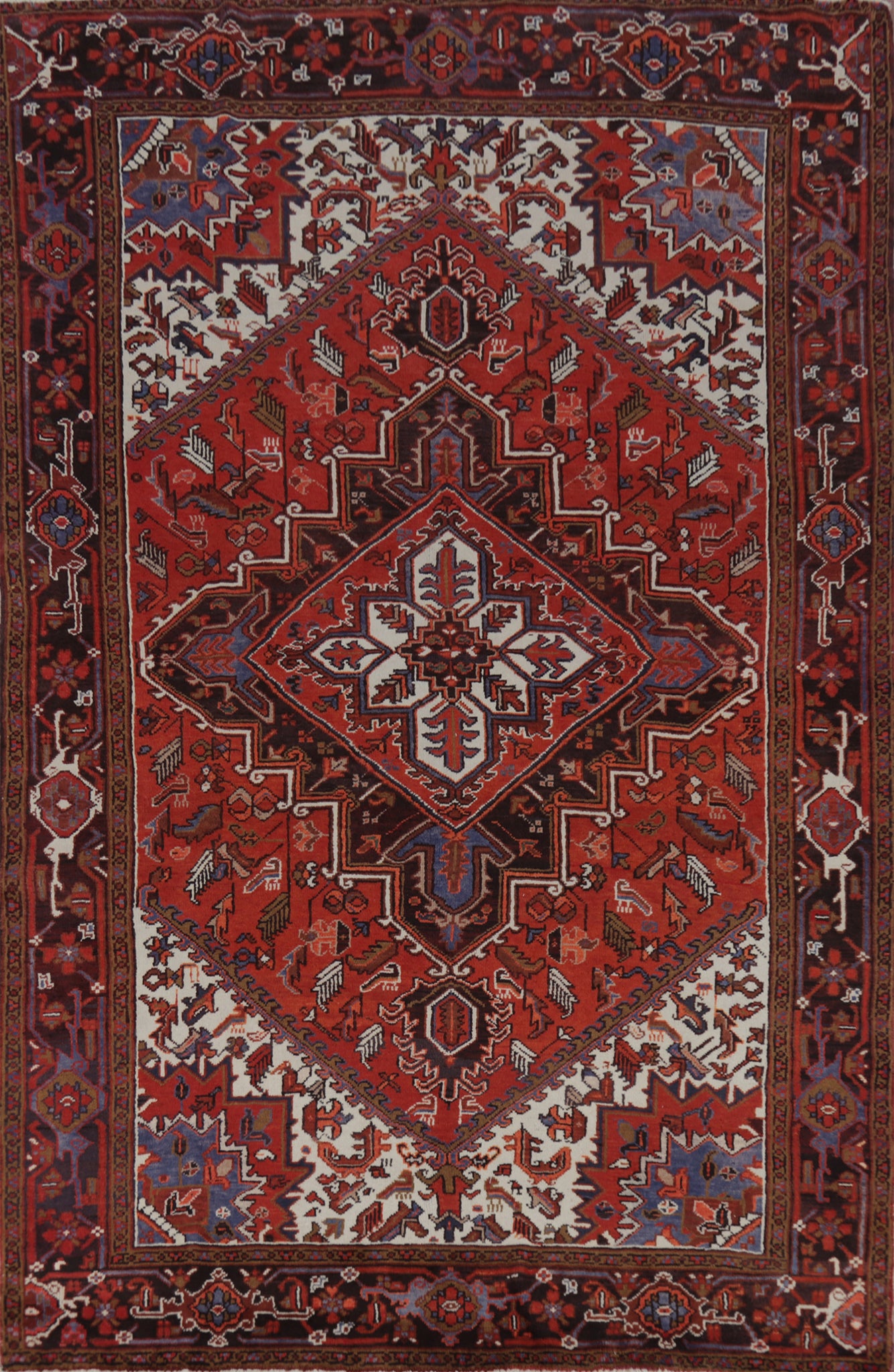Geometric Heriz Persian Area Rug 7x10