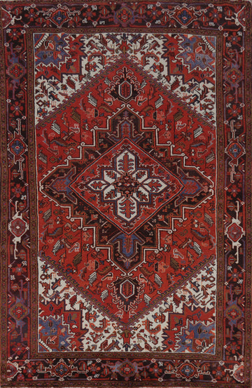 Geometric Heriz Persian Area Rug 7x10