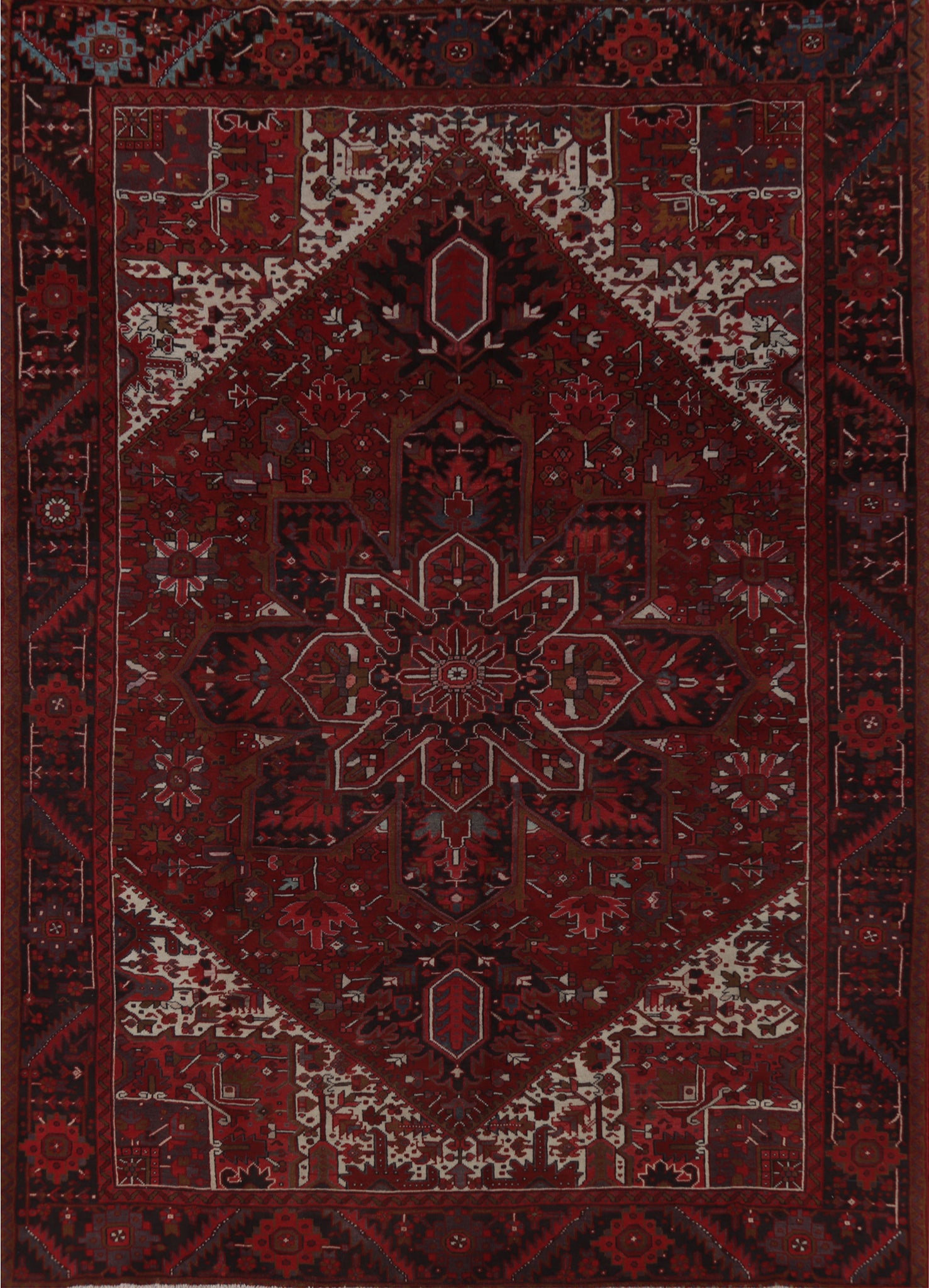 Vintage Red Heriz Persian Area Rug 10x13