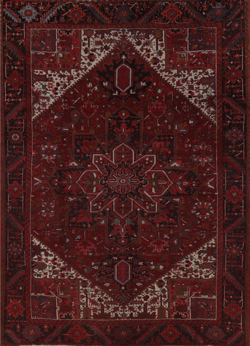 Vintage Red Heriz Persian Area Rug 10x13