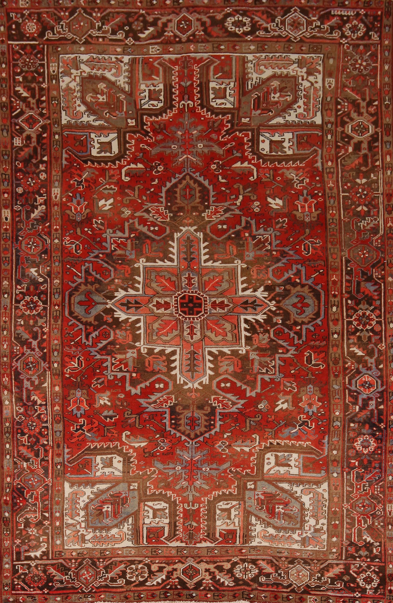 Geometric Heriz Persian Area Rug 7x10