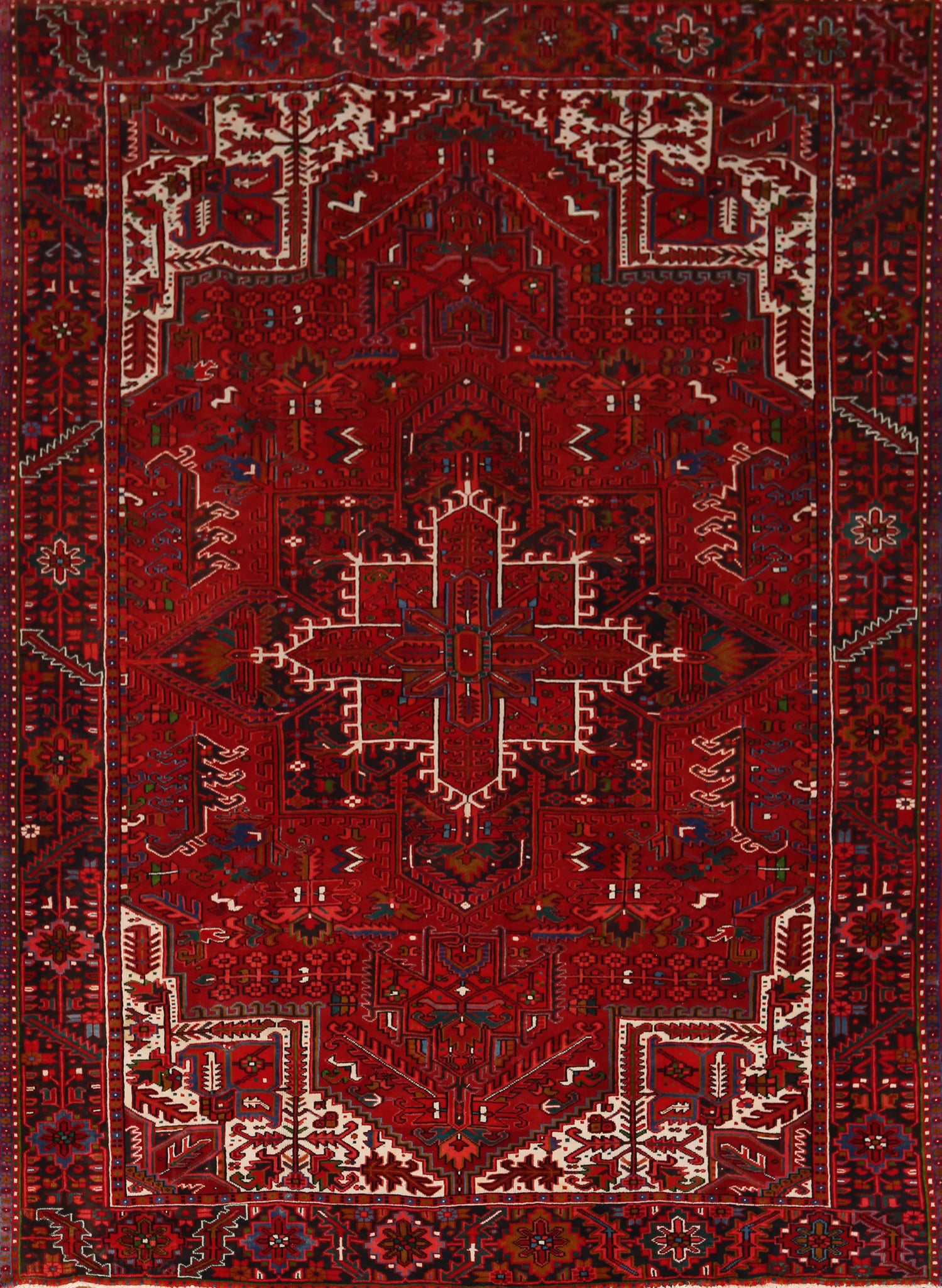 Red Handmade Heriz Persian Area Rug 8x11
