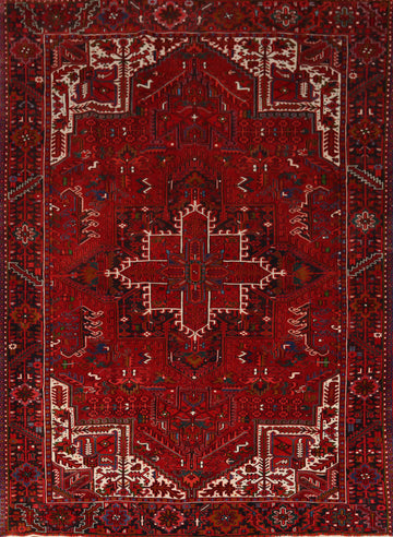 Red Handmade Heriz Persian Area Rug 8x11
