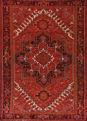 Vintage Geometric Heriz Persian Area Rug 10x13