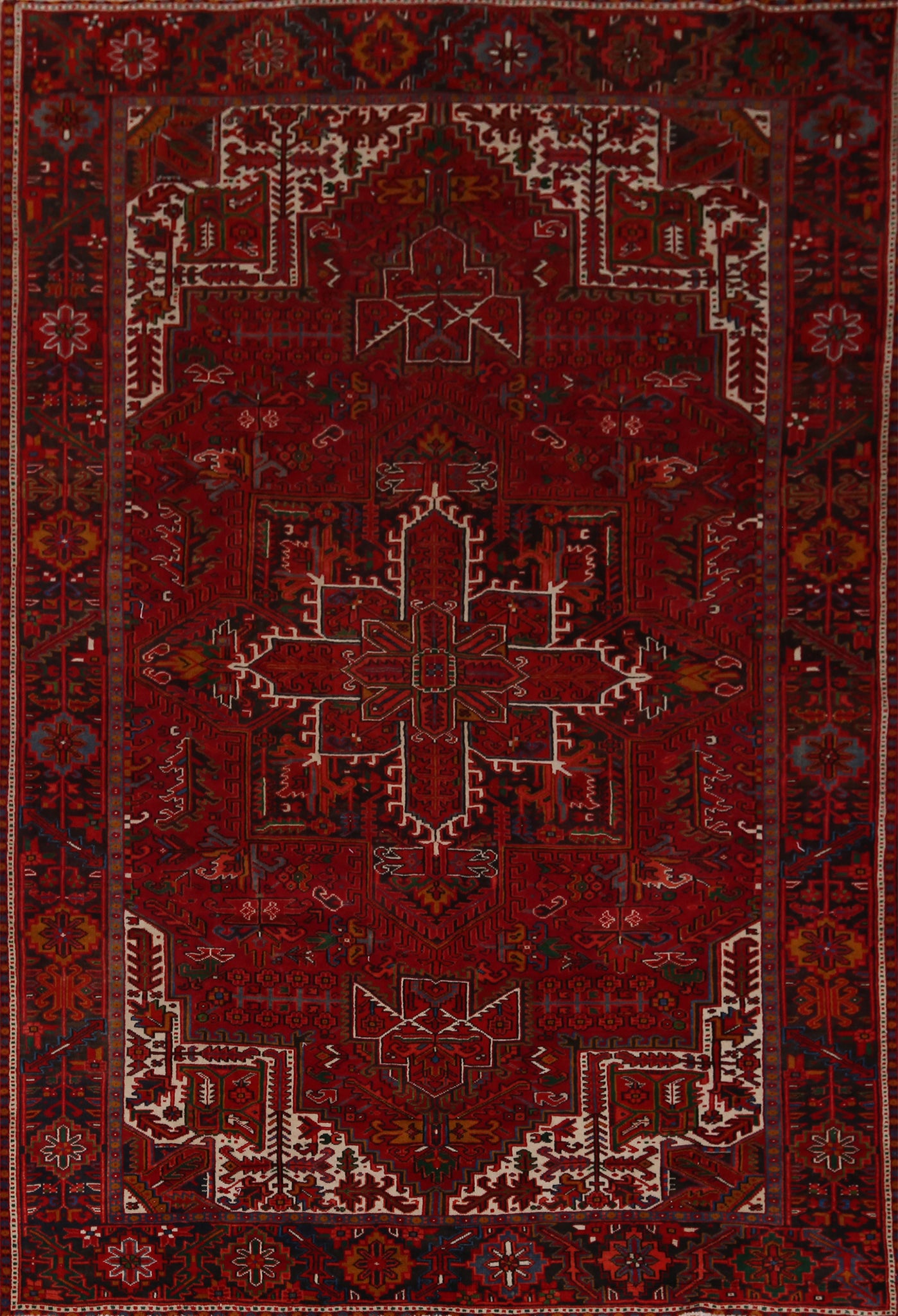 Vintage Red Heriz Persian Area Rug 8x11