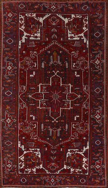 Vintage Geometric Heriz Persian Area Rug 8x12