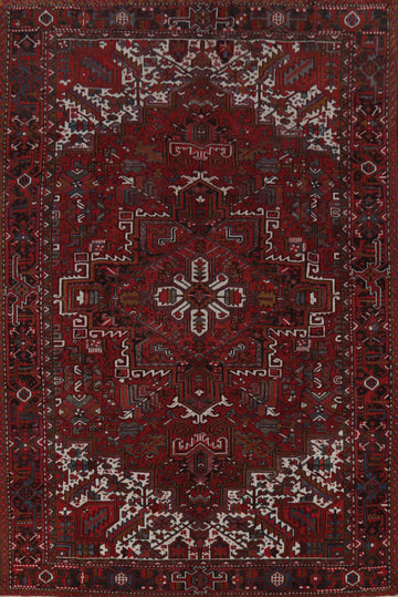 Geometric Red Heriz Persian Area Rug 9x12