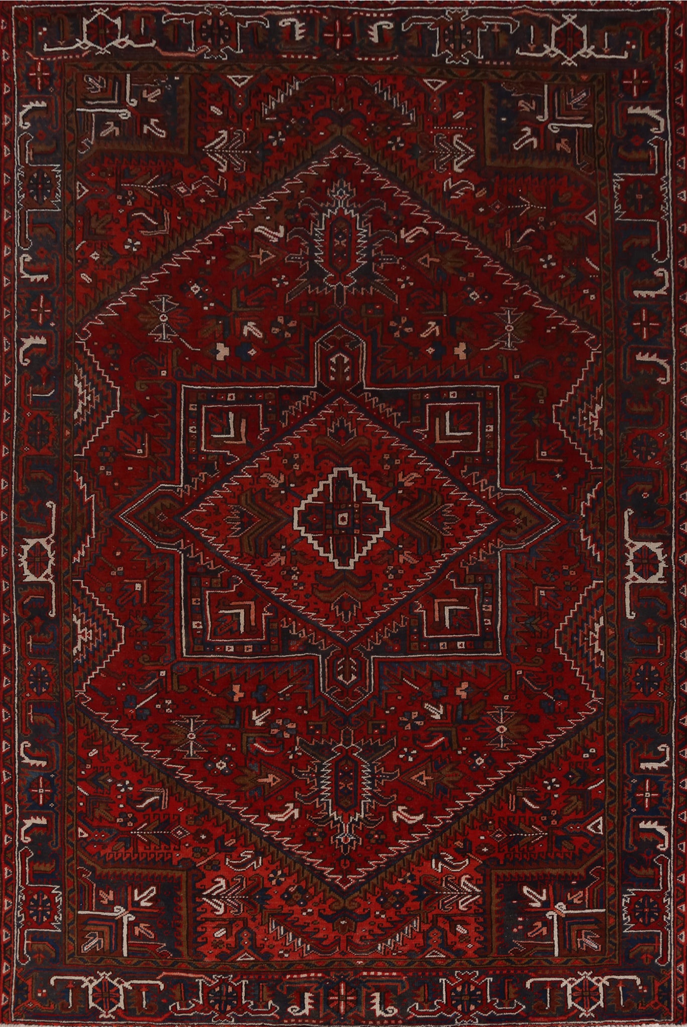 Vintage Red Heriz Persian Area Rug 8x11