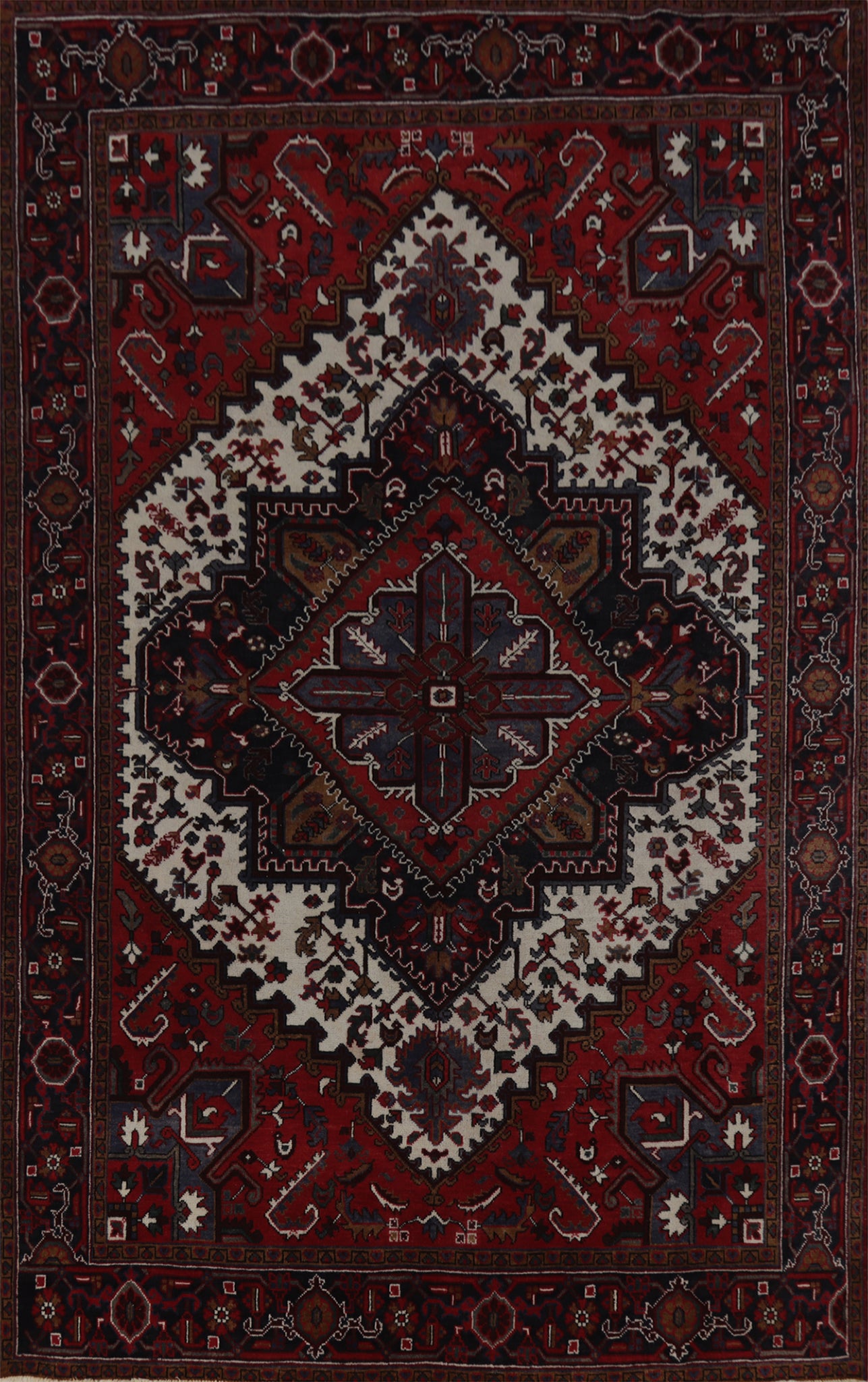 Vintage Wool Heriz Persian Area Rug 7x10