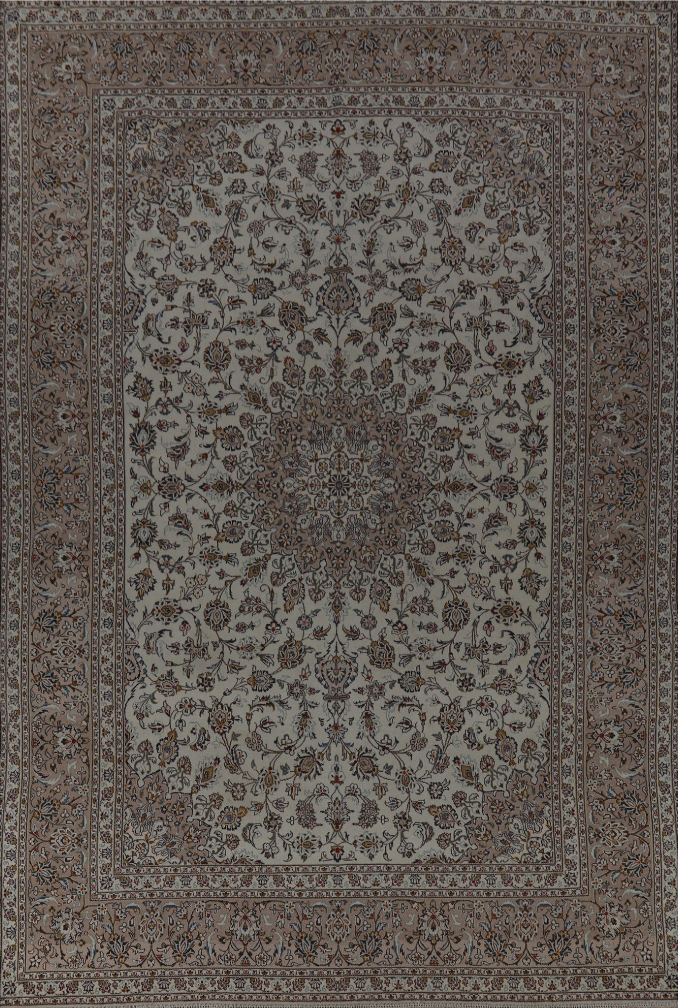Floral Wool Kashan Persian Area Rug 9x13