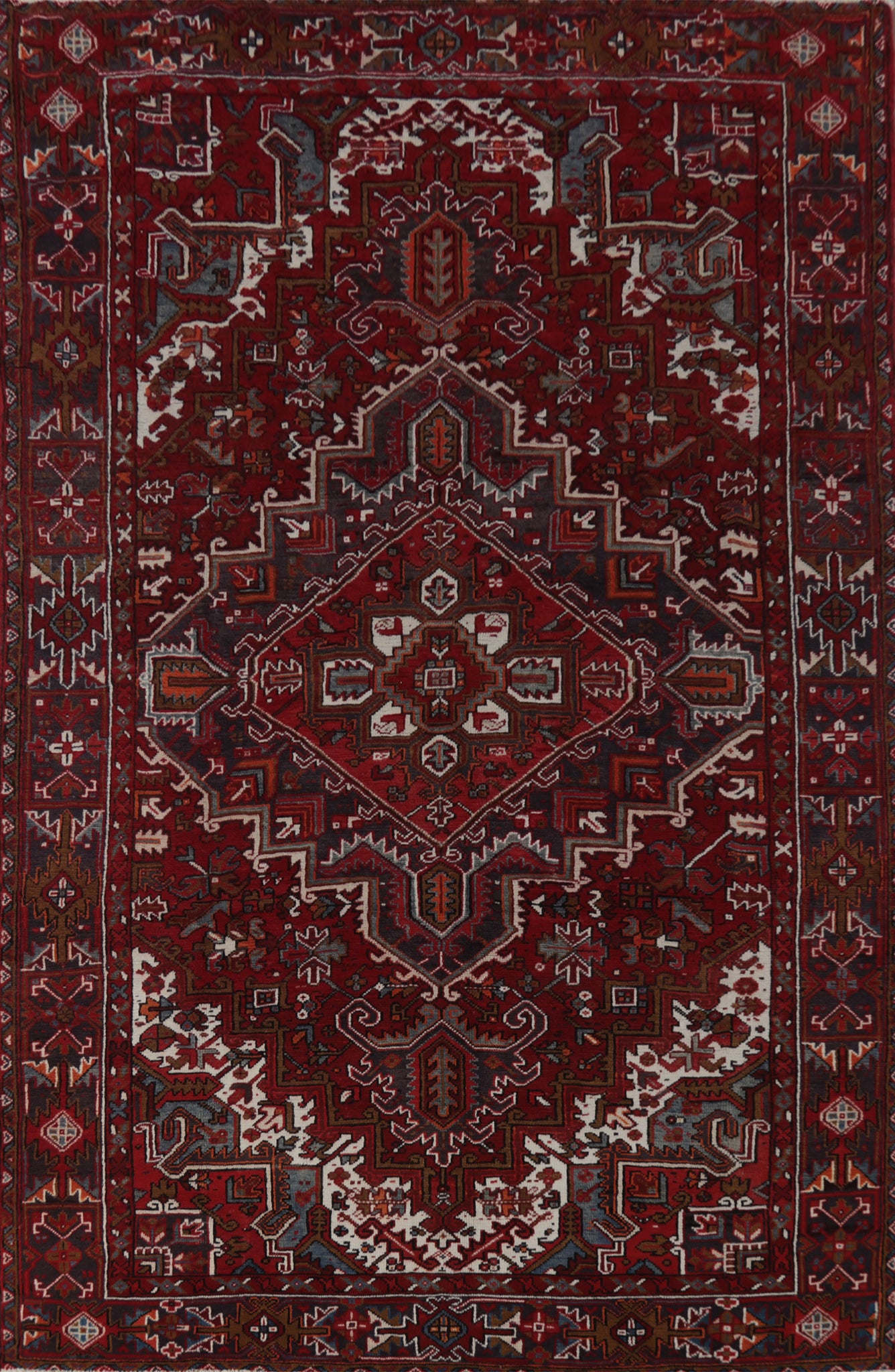 Vintage Red Heriz Persian Area Rug 8x11