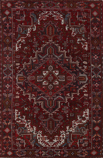 Vintage Red Heriz Persian Area Rug 8x11