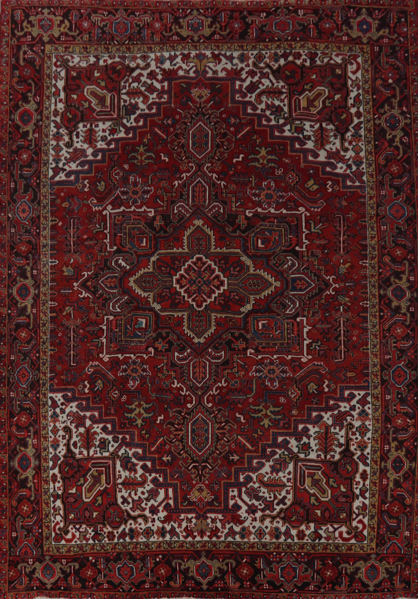 Red Wool Heriz Serapi Persian Area Rug 8x10
