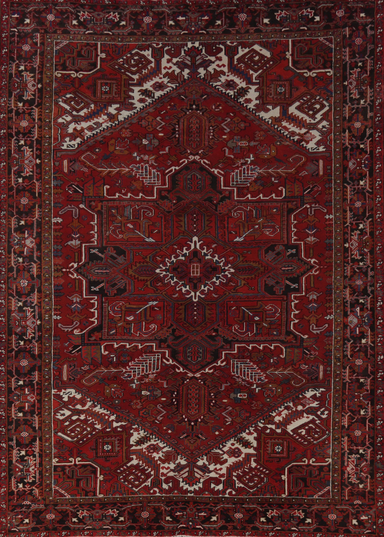 Vintage Red Heriz Persian Area Rug 8x11