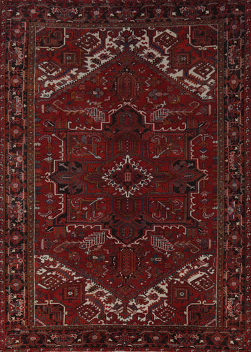 Vintage Red Heriz Persian Area Rug 8x11