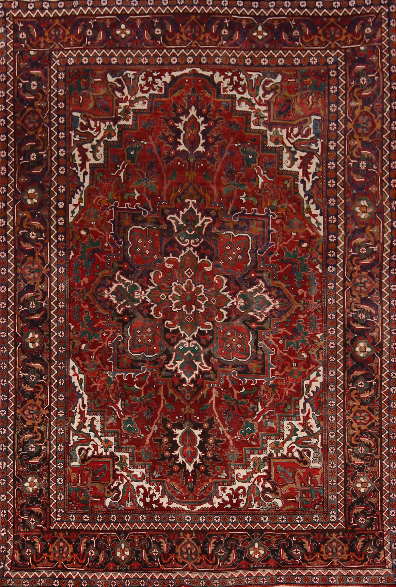 Vintage Wool Heriz Persian Area Rug 8x11
